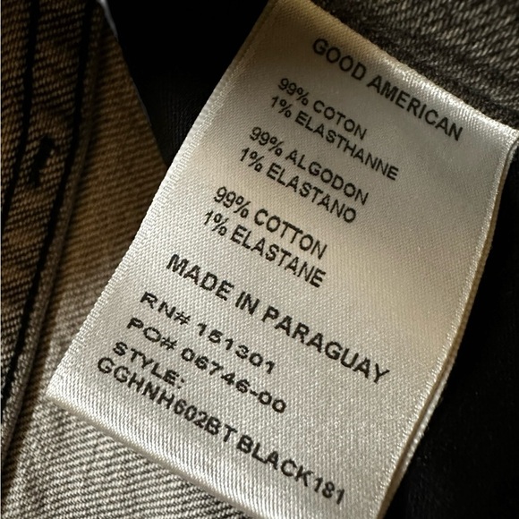 Good American Jeans 16 Good Girlfriend High Waist GGHNH602BT Distressed Black - Picture 5 of 8